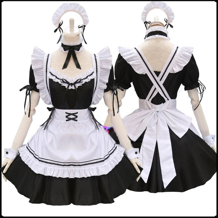 Red wine sweetheart maid outfit