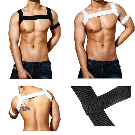 Foreign trade men's sexy suit men's performance bandages sexy elastic bandage short shirt sexy lingerie men