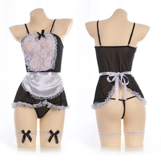 Sexy French Maid Lingerie – Lace Seduction Uniform Set
